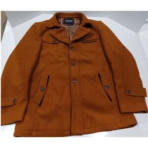 YIKAILONG Classic Browm Mens Peacoat Jacket Size XXXL 190/104A